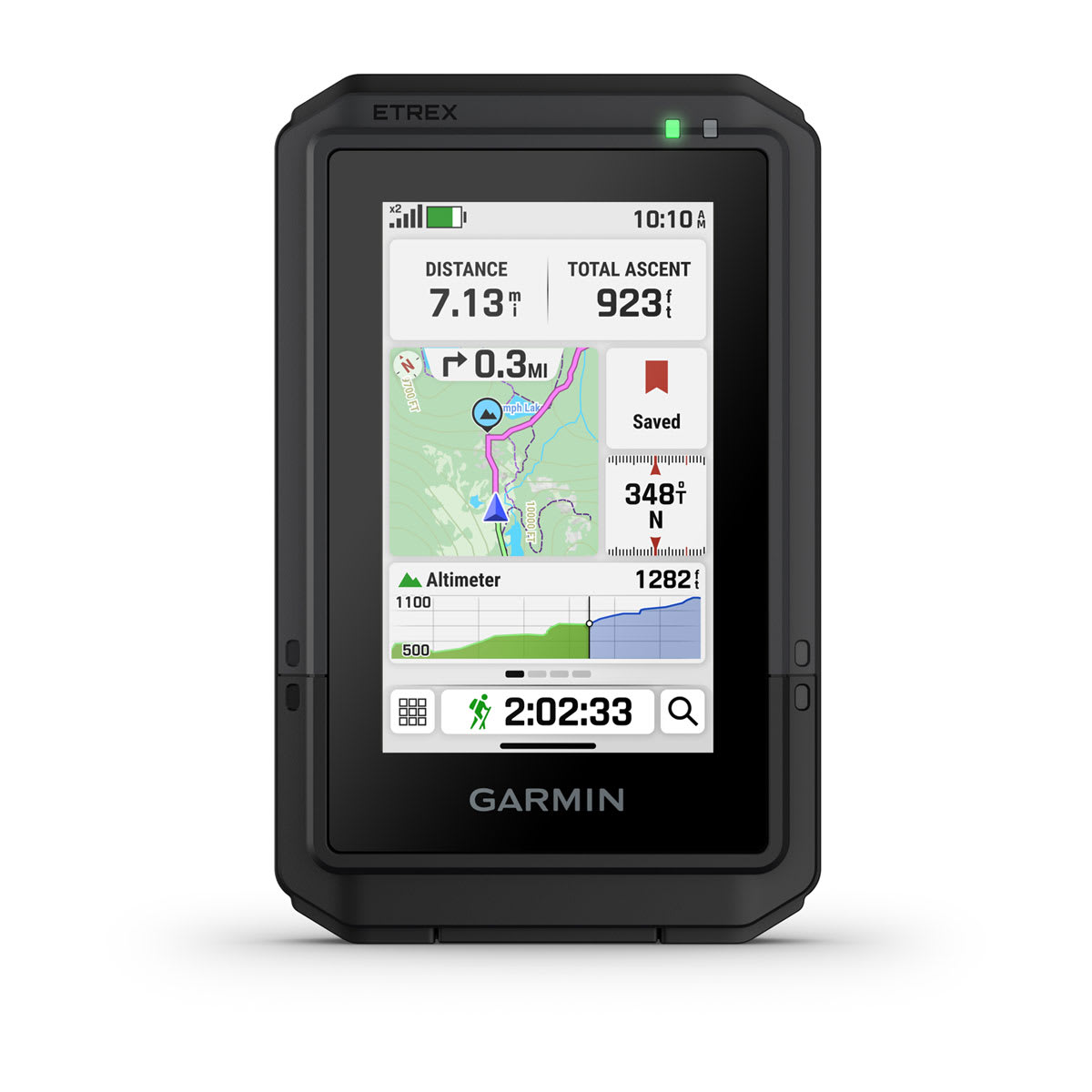 Garmin eTrex Touch – GPS Handheld Navigator with Touchscreen and Preloaded Maps – front view (010-02940-00)