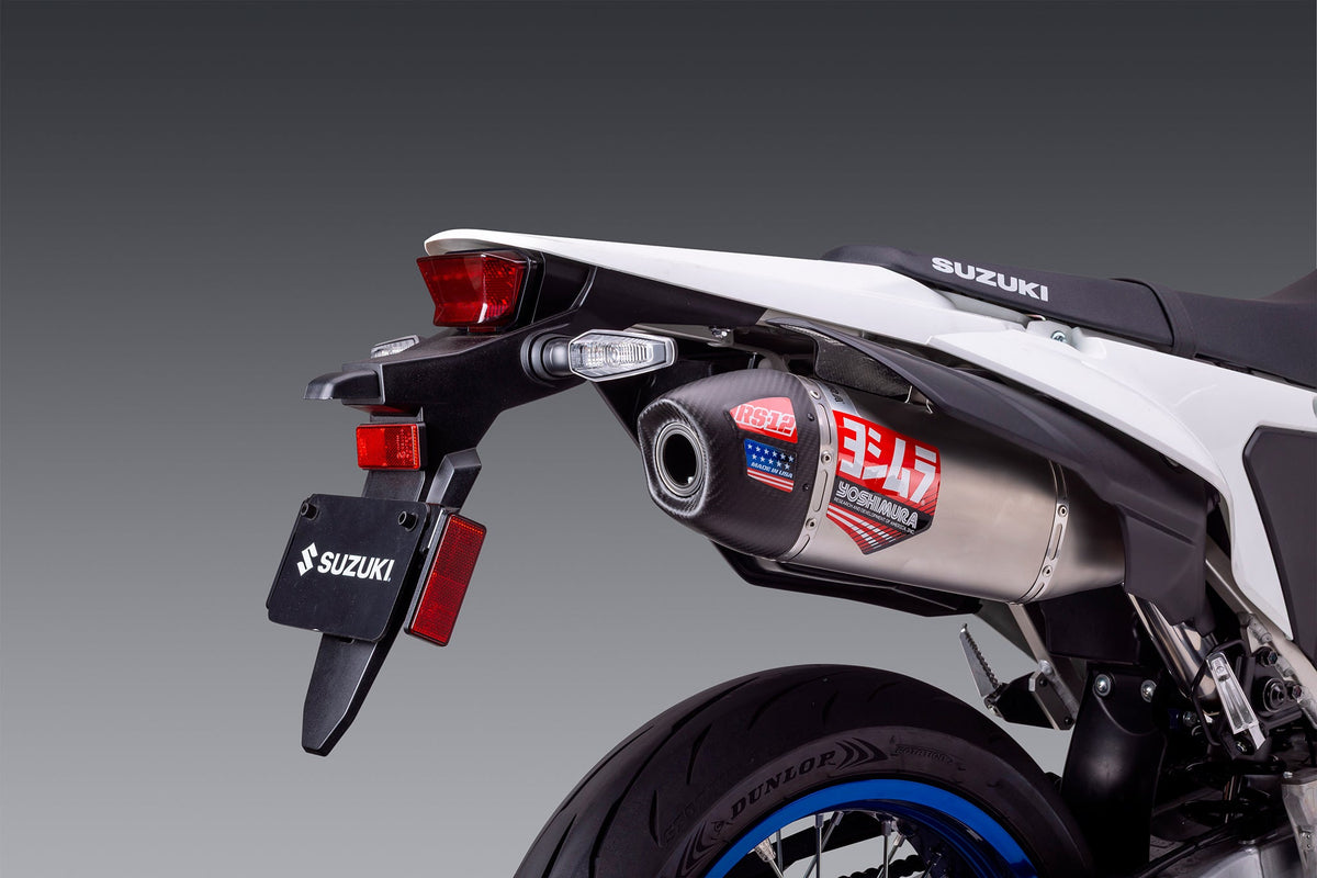 Yoshimura RS-12 Stainless Slip-On Exhaust for Suzuki DR-Z4S-SM – lifestyle photo (116612S521)