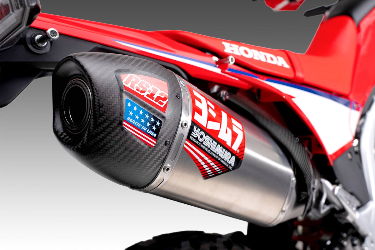 Yoshimura RS-12 Stainless Slip-On Exhaust for Honda CRF300L/L-Rally – product view (123412S520)
