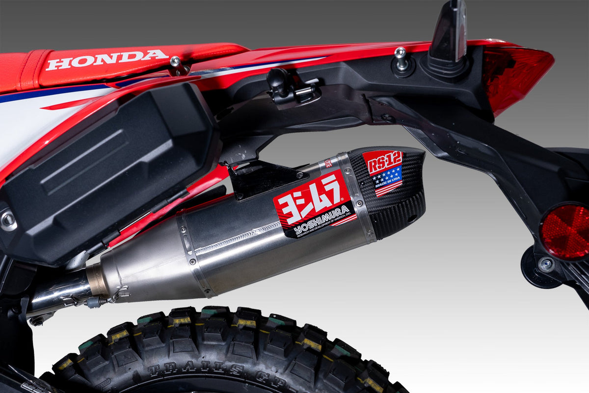Yoshimura RS-12 Stainless Slip-On Exhaust for Honda CRF300L/L-Rally – product view (123412S520)