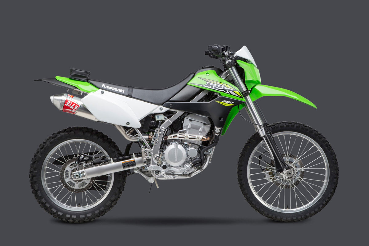 Yoshimura RS-2 Aluminum Slip-On Exhaust for Kawasaki KLX250S-SF/KLX300S-SM – product view (14302BC350)