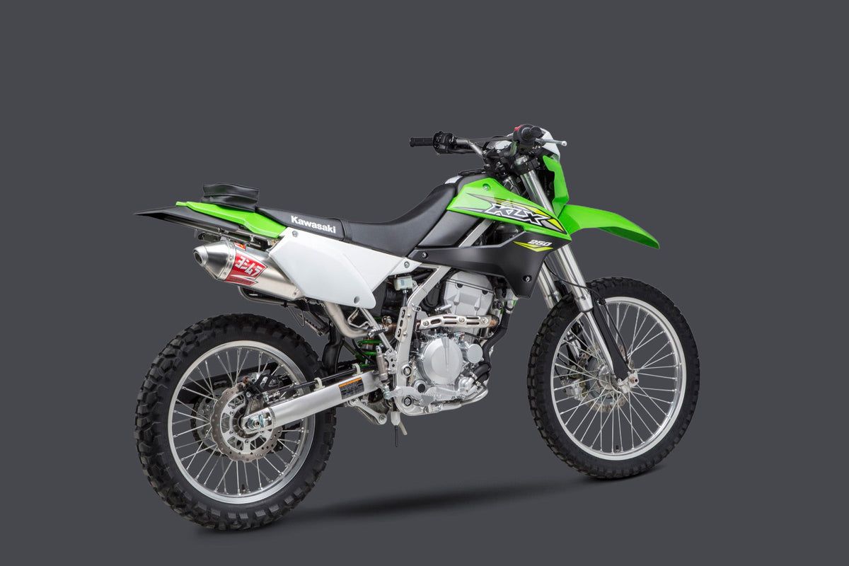 Yoshimura RS-2 Aluminum Slip-On Exhaust for Kawasaki KLX250S-SF/KLX300S-SM – lifestyle photo (14302BC350)