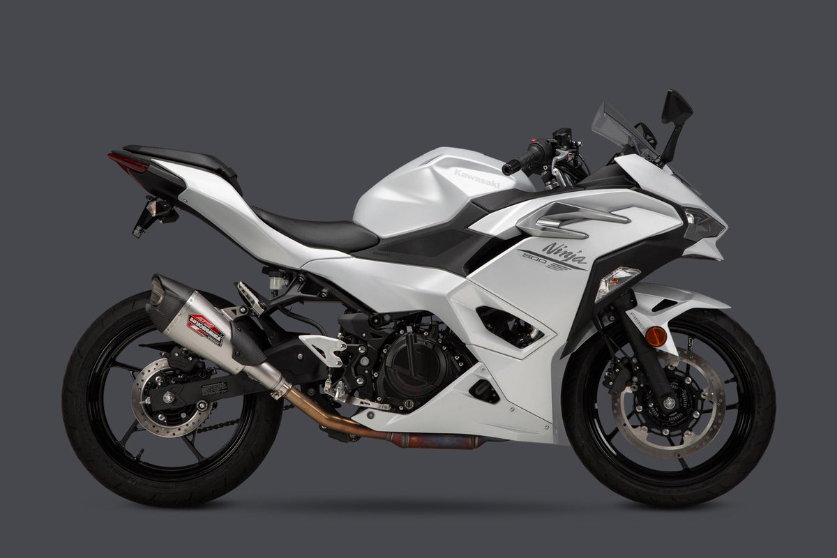 Yoshimura AT2 Stainless Slip-On Exhaust for Kawasaki – product view (14730BP520)