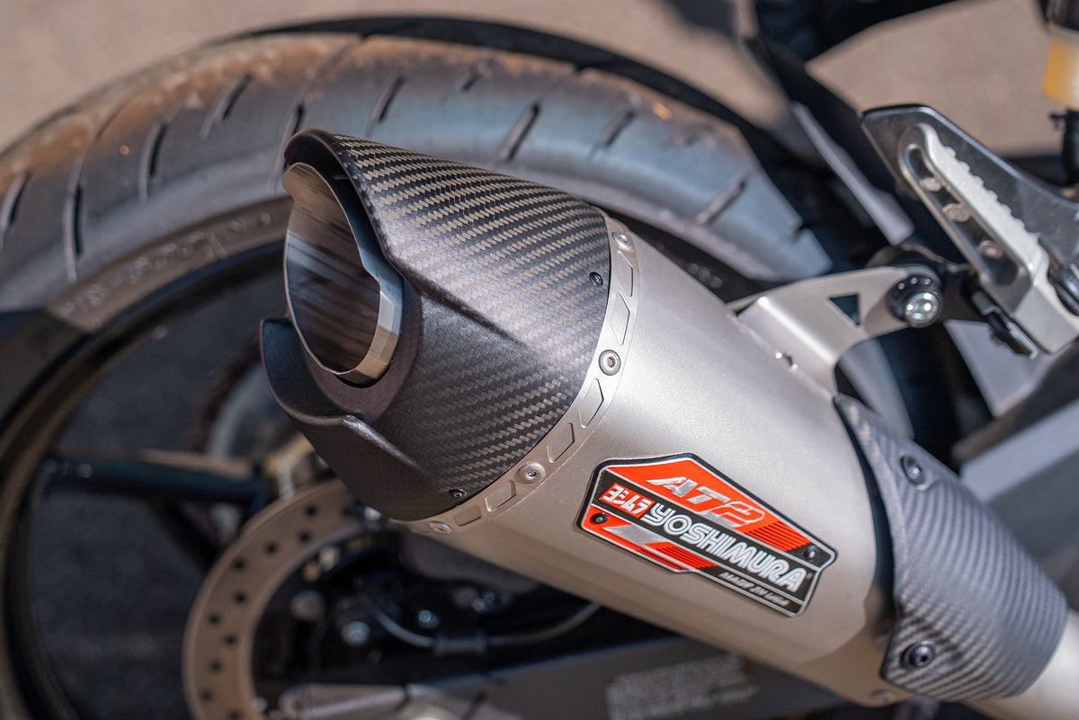 Yoshimura AT2 Stainless Slip-On Exhaust for Kawasaki – lifestyle photo (14730BP520)