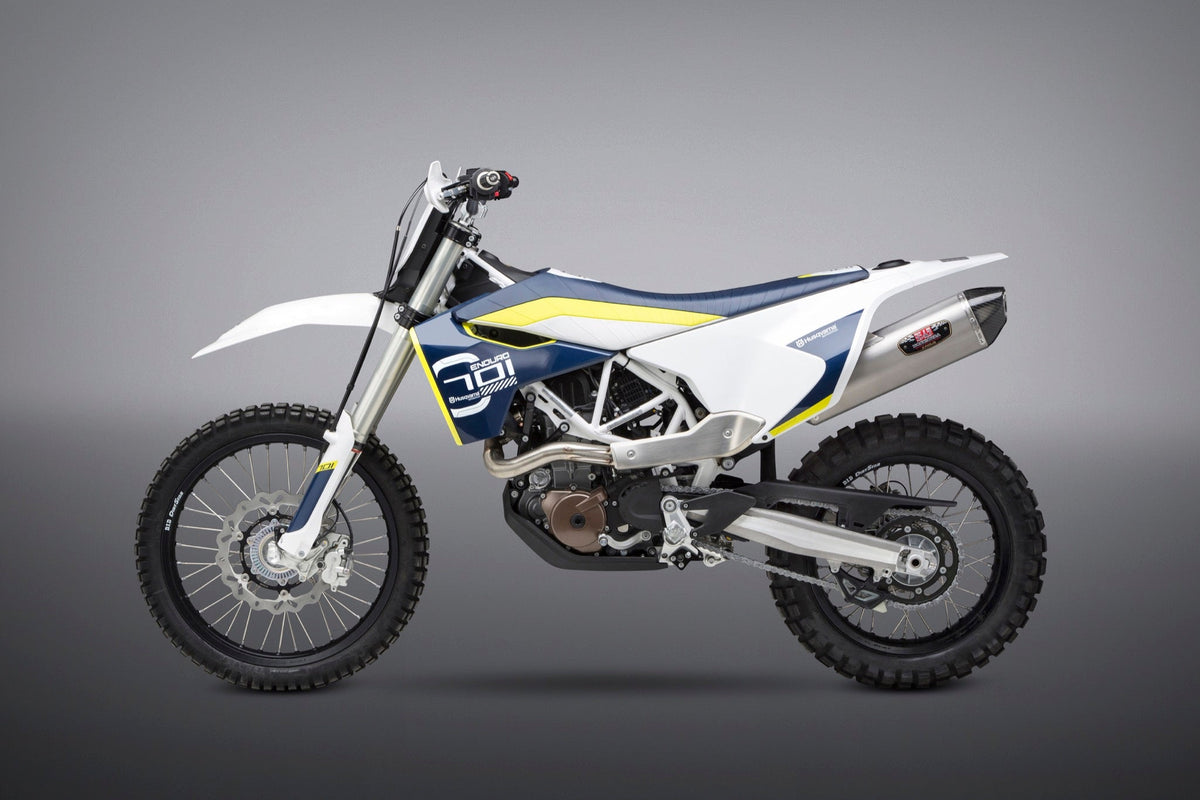 Yoshimura R-77 Stainless Slip-On Exhaust for Husqvarna 701-ENDURO-SUPER-MOTO / KTM 690-ENDURO-R – product view (19701BD520)