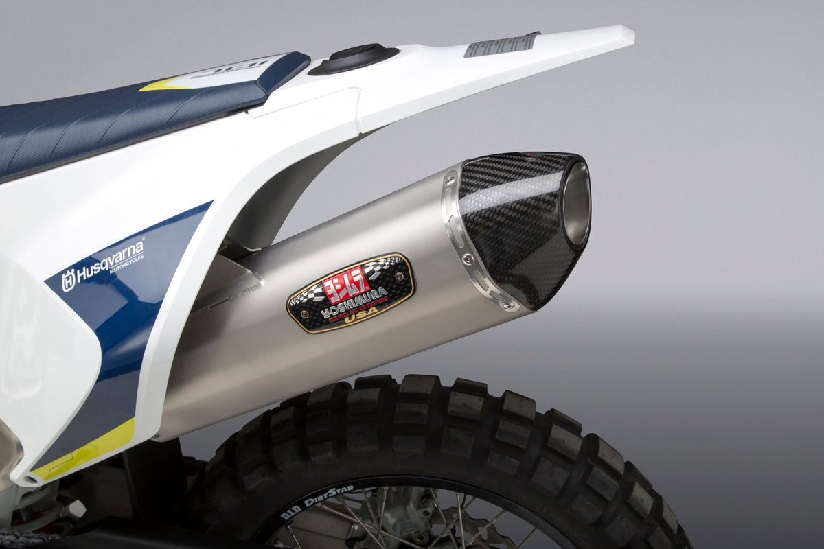 Yoshimura R-77 Stainless Slip-On Exhaust for Husqvarna 701-ENDURO-SUPER-MOTO / KTM 690-ENDURO-R – product view (19701BD520)