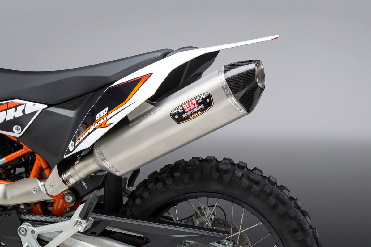 Yoshimura R-77 Stainless Slip-On Exhaust for Husqvarna 701-ENDURO-SUPER-MOTO / KTM 690-ENDURO-R – product view (19701BD520)