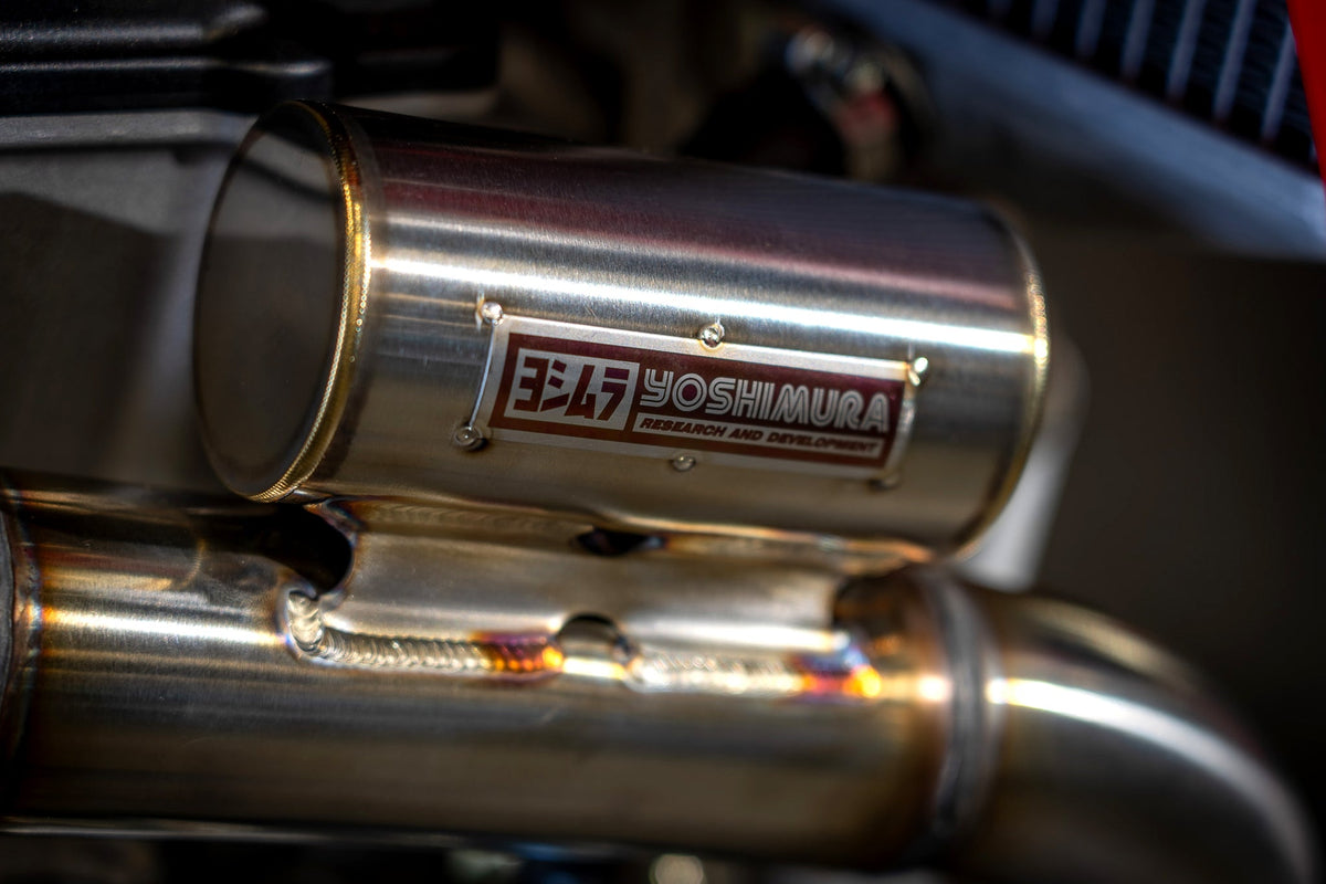 Yoshimura RS-12 Stainless, Titanium Full Exhaust with Titanium Muffler for Honda CRF450R/RX – product view (225870S720)
