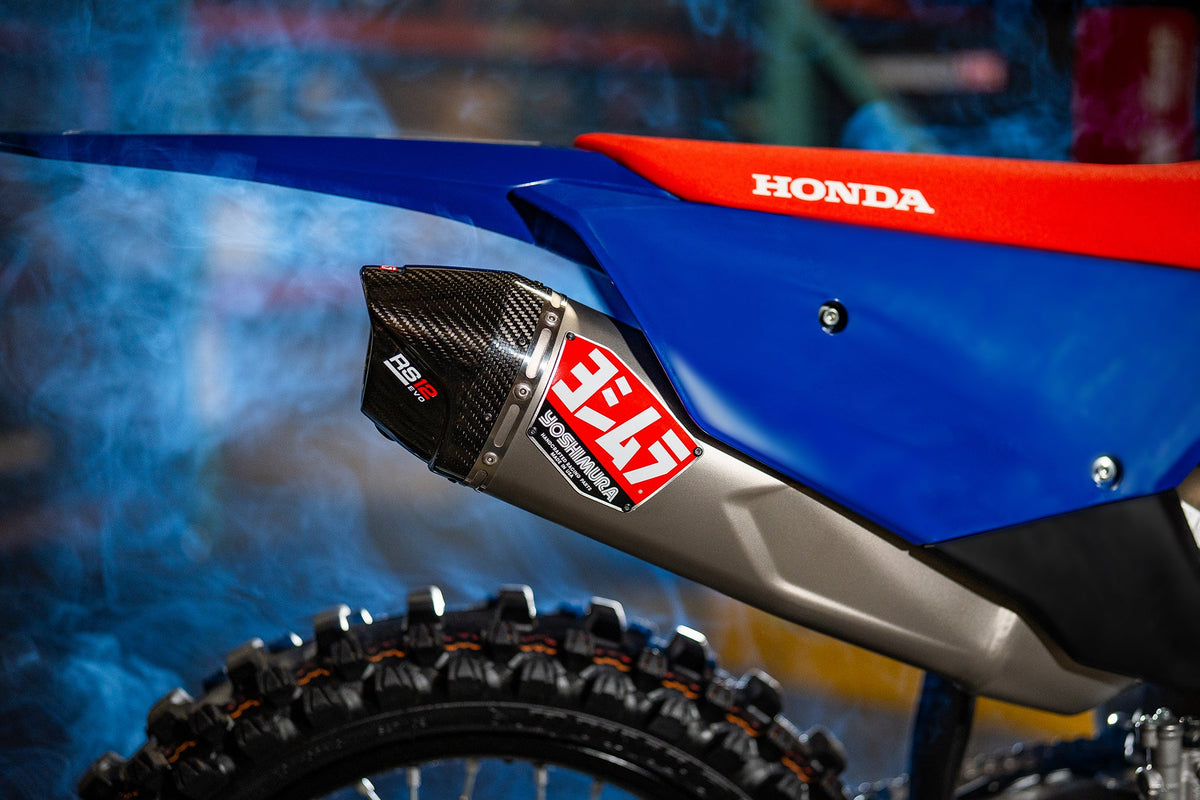 Yoshimura RS-12 Titanium Full Exhaust with Titanium Muffler for Honda CRF450R/RX – product view (225871S720)