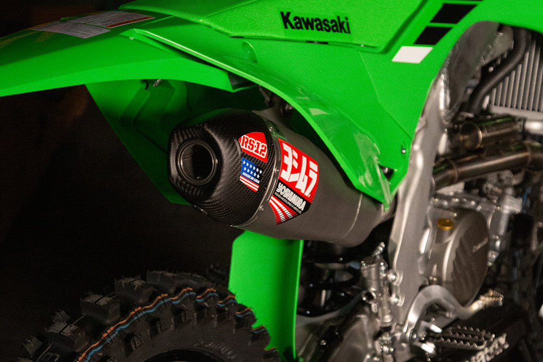 Yoshimura RS-12 Stainless Full Exhaust for Kawasaki KX250F/X – lifestyle photo (242950S521)