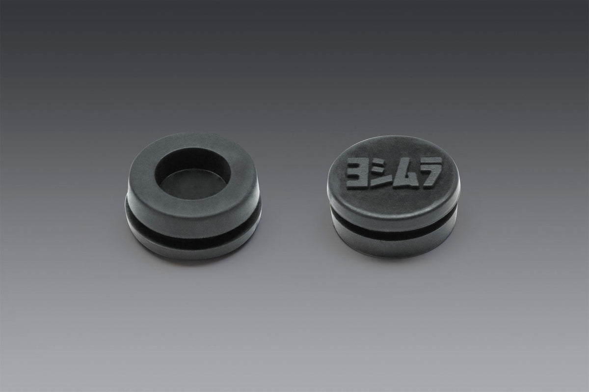 Yoshimura RUBBER GROMMET WITH LOGO TO COVER END-CAP INSERT HOLE FOR MOST MUFFLERS (GRMT)