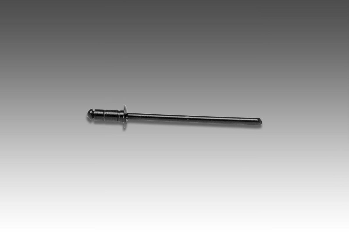 Yoshimura Aluminum Black Rivet For Muffler Name Badge 1/8 in. (sold each) – product view (N-RIVETMG-BLK)