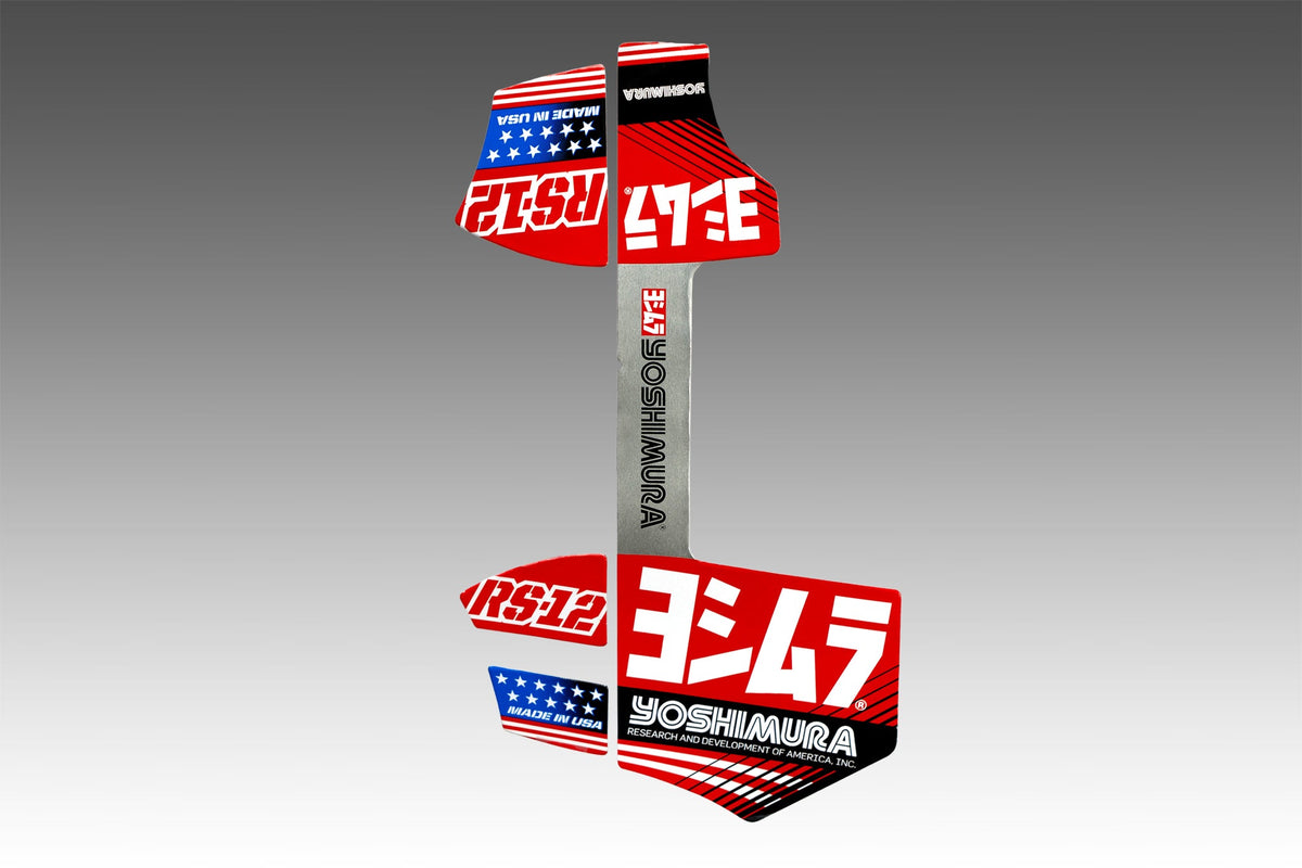 Yoshimura RS-12 Four Piece Decal Kit / Hydroformed Muffler (RS12-NB011)