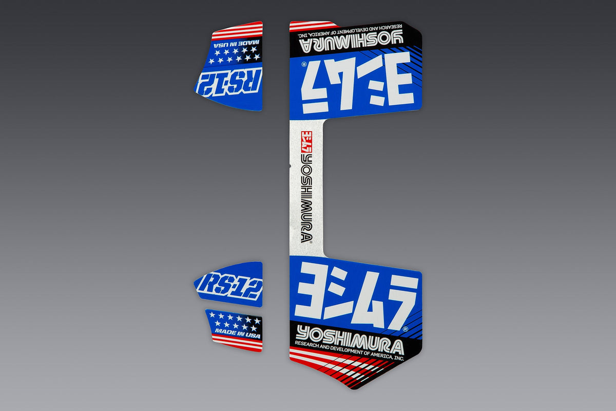Yoshimura RS-12 OE Branded Four Piece Decal Kit – lifestyle photo (RS12-NB012)