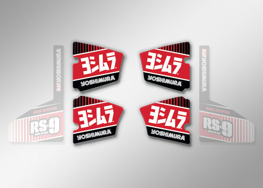 Yoshimura RS9 V2 ENDCAP DECAL, RH & LH (RS9-NB004R)