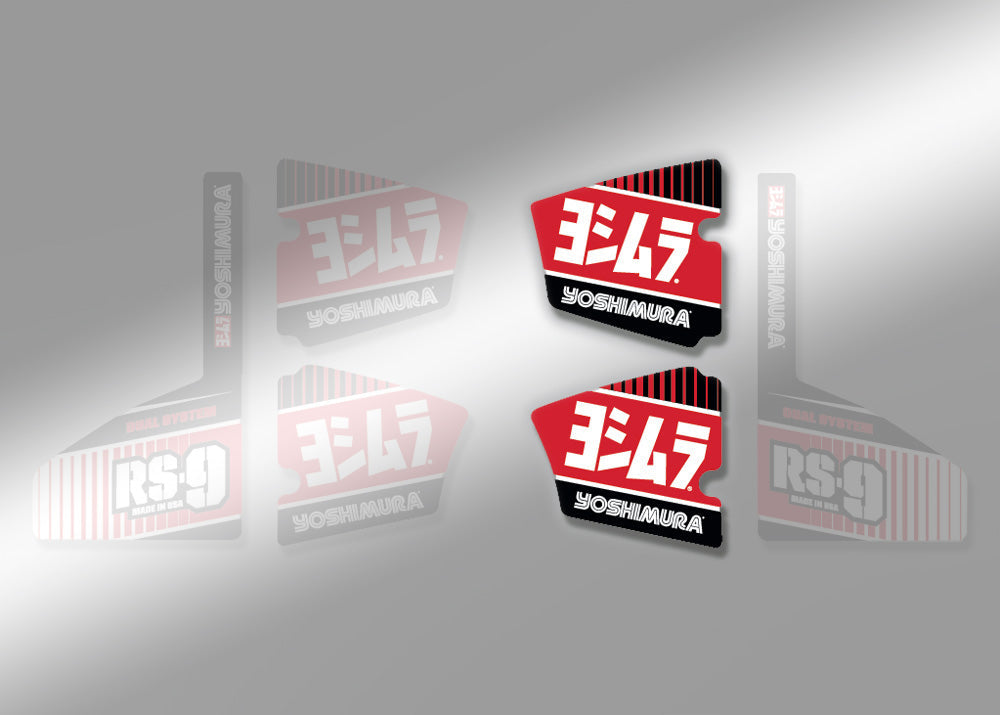 Yoshimura RS9 V2 END CAP DECAL RIGHT-HAND, 2PC (RS9-NB005R)