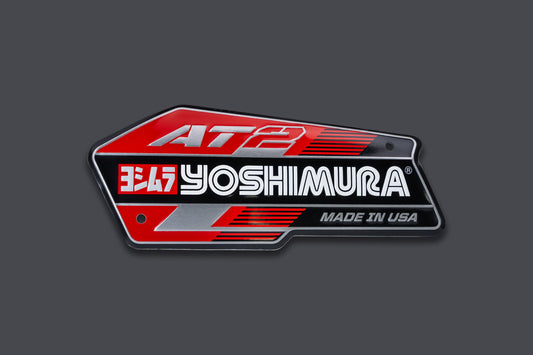 Yoshimura Muffler Name Badge Stainless AT2 (YM5-NB002)