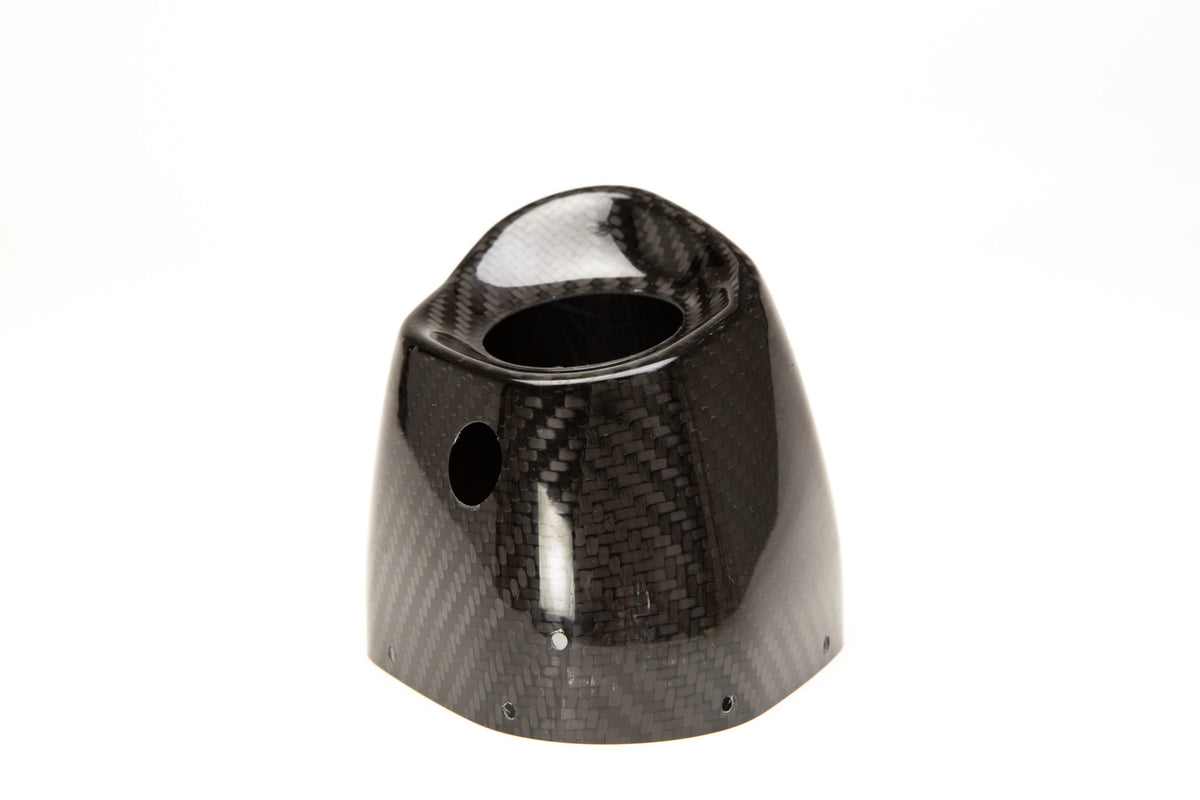 Yoshimura RS9 Carbon Fiber End Cap Cover RIght Side – product view (YM9-CFC-R-01)